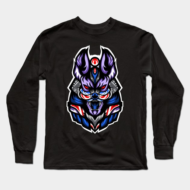 Anubis warrior head Long Sleeve T-Shirt by jimmyagustyan